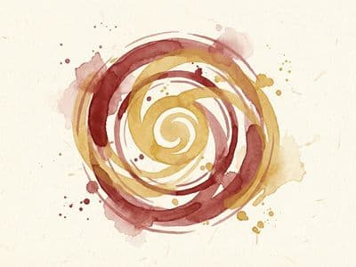 Watercolor illustration of a trust engine flywheel