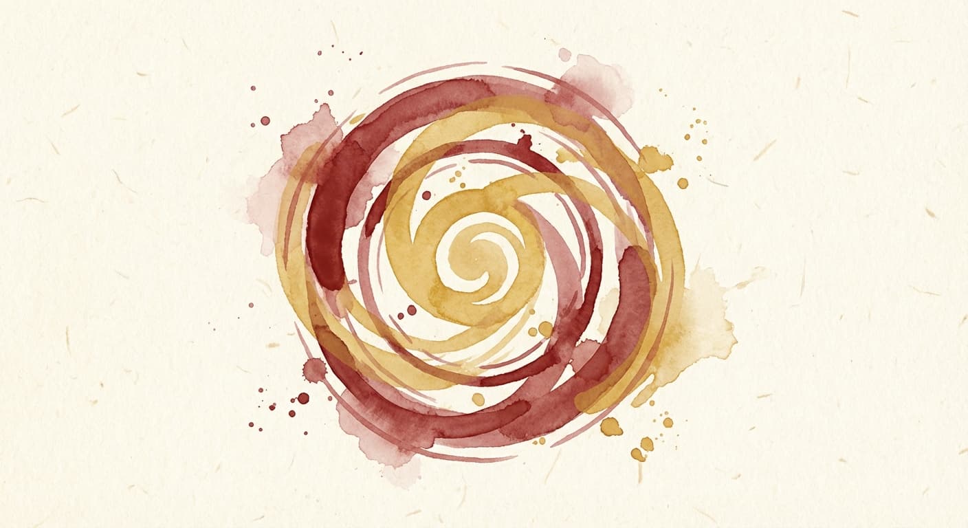 Watercolor illustration of a trust engine flywheel