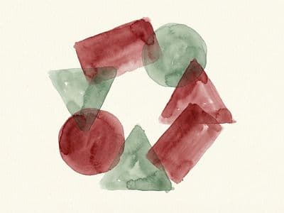 Watercolor illustration of six AI agents working as a team