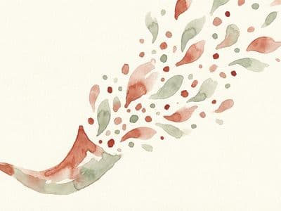 Watercolor illustration of social-first organic distribution