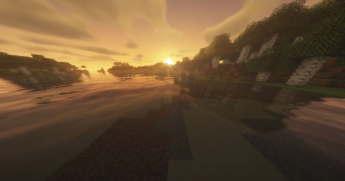 Minecraft sunset landscape — Spawnby safe server environment